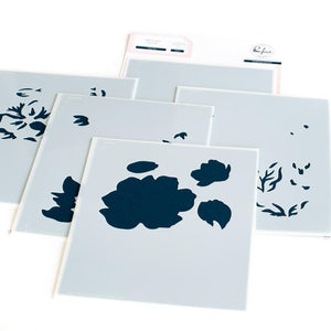Pinkfresh Studio Stamps, Dies and Stencils Bundle "Magnolias" #149522, #149622, #149722 736952874535, 736952874542, 736952874559