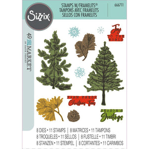 Sizzix Stamps with Framelits "Pine Holidays" #666711, 630454290063