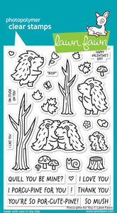 Lawn Fawn Clear Stamps and Dies "Porcu-Pine for You" LF3299, LF3300 789554580533, 789554580540