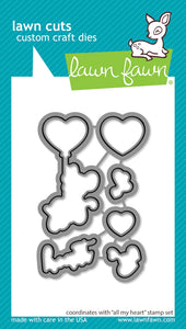 Lawn Fawn Clear Stamps and Dies "All My Heart" LF3017, LF3309 789554577854, 789554580632