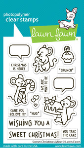 Lawn Fawn Stamp and Dies "Sweet Christmas Mice" LF3568, LF3569 783385582919, 783385582926