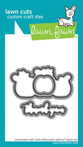 Lawn Fawn Stamp, Dies and Stencils "Pick of The Patch Add On" LF3856, LF3857, LF3858 783385671002, 783385671019, 783385671026