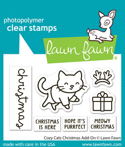Lawn Fawn Stamp and Dies "Cozy Cat Add On" LF3899, LF3900 783385670661, 783385670678
