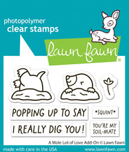Load image into Gallery viewer, Lawn Fawn Stamp and Dies "A Mole Lot of Love Add-On" LF3945, LF39462 783385670289, 783385670159