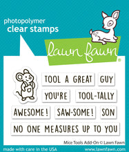 Load image into Gallery viewer, Lawn Fawn Stamp, Dies "Mice Tools Add-On " LF4068, LF4069; 783385669085, 783385668941