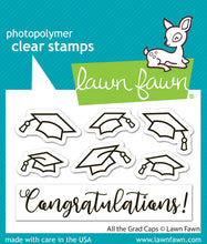 Load image into Gallery viewer, Lawn Fawn Stamp, Dies "All the Grad Caps " LF4079, LF4080; 783385668880, 783385668897