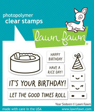 Load image into Gallery viewer, Lawn Fawn Stamp, Dies "Year Sixteen" LF4084, LF4085; 783385668934, 783385668798