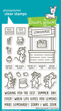 Load image into Gallery viewer, Lawn Fawn Stamp, Dies and Stencils "Make Lemonade!" LF4122, LF4123, LF4124; 783385668538, 783385668545, 783385668552