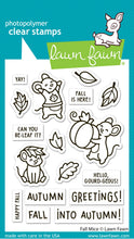 Load image into Gallery viewer, Lawn Fawn Stamp, Dies and Stencils "Fall Mice" LF4197, LF4198, LF4199; 783385667838, 783385667845, 783385667852