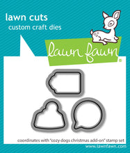 Load image into Gallery viewer, Lawn Fawn Stamp and Die Set " Cozy Dogs Christmas Add-On" LF4253, LF4254; 783385667326, 783385667333