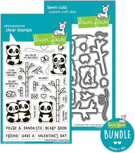 Lawn Fawn Clear Stamps and Dies "I Heart Pandas" LF3596, LF3597  783385583299, 783358673501