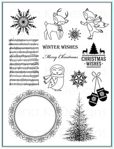 Gina K Stamps & Dies "Christmas Wishes" 609015550403, 609015543085