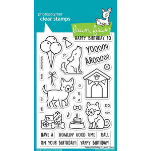 Lawn Fawn Stamps and Dies "Yappy Birthday" LF3158, LF3159; 789554578981, 789554579230