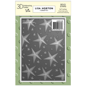 Lisa Horton Embossing Folder 5"x7" "Bold Stars" LFHCEF258 632793482727