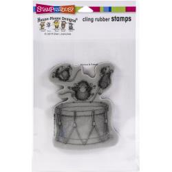 Stampendous House Mouse Cling Stamp Little Drummers HMCP126 744019239104