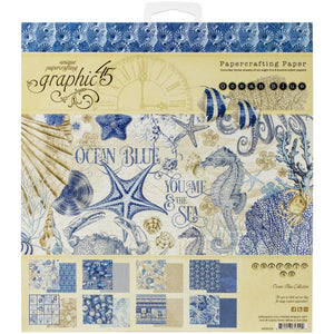 Graphic 45 Ocean Blue Double-Sided Paper Pad 8"X8" 24/Pkg #4502015 850013653294