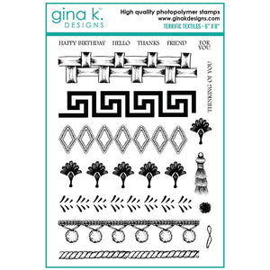 Gina K Stamp Set "Terrific Textiles" 609015531662