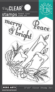 Hero Arts Stamps "Holiday Candle Arrangement" CM648 085700937856