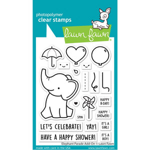 Lawn Fawn Stamps and Dies "Elephant Parade Add-On" LF3067, LF3068; 789554578462, 789554578479