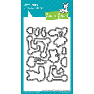 Lawn Fawn Stamps and Dies Set "Scootin' By" LF2554, LF2555 789554573801, 789554573818