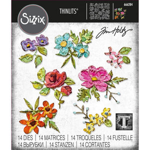 Sizzix Thinlits "Brushestroke Flowers, Mini" #666284 630454284994